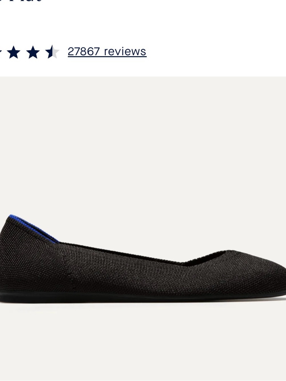Rothy's The Flat - Black with Blue Trim - Picture 2 of 7